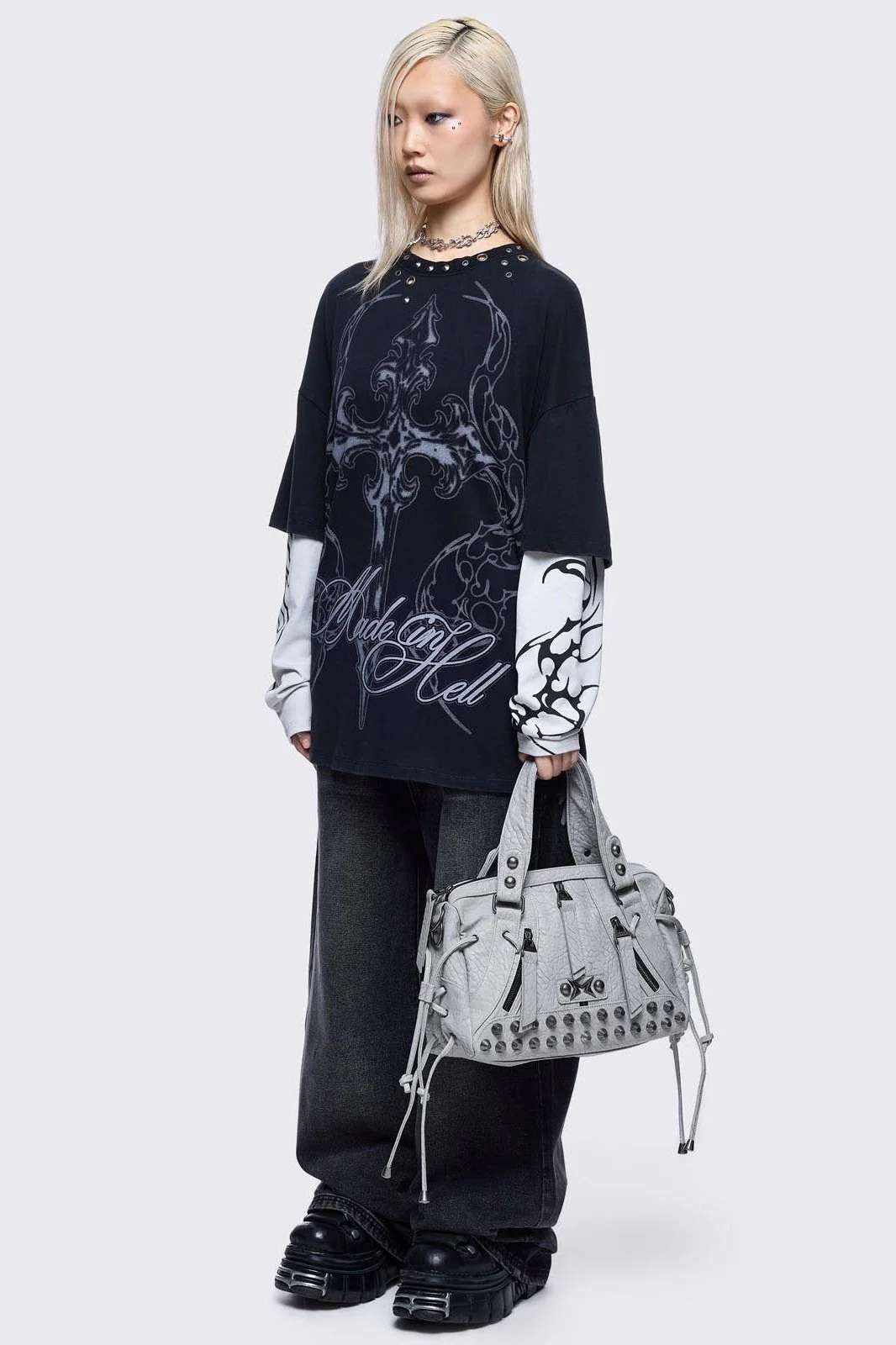 Alba Studded Faux Leather Shoulder Bag - Image 5