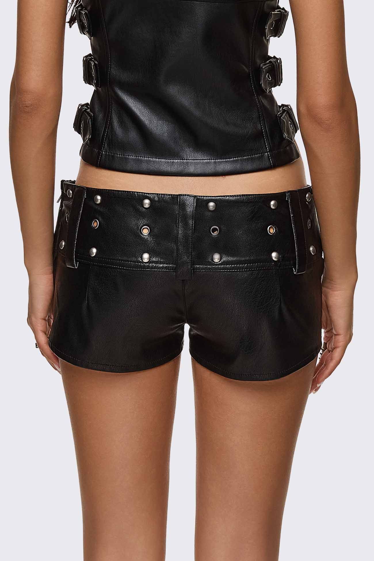Ambush Belted Mini Faux Leather Shorts - Image 5