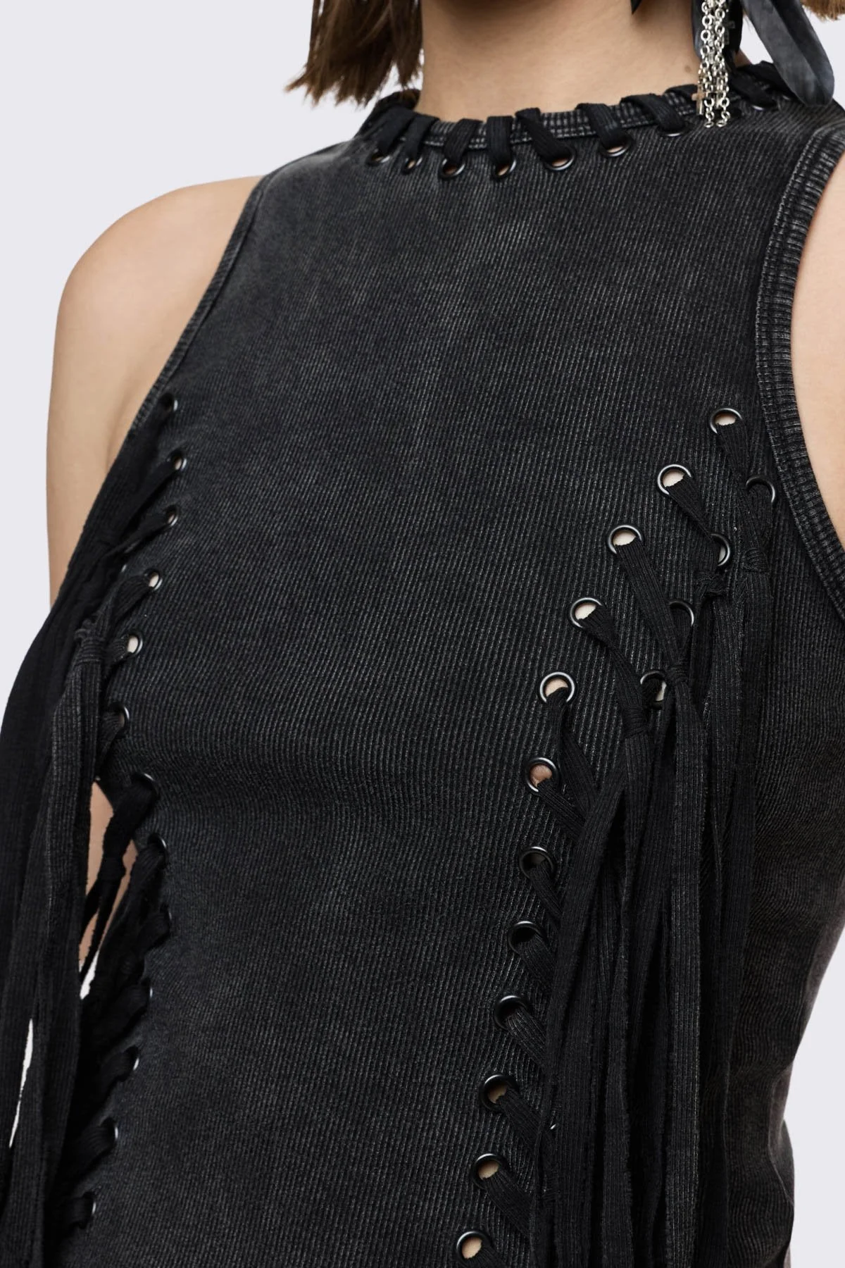 Anya Fringe Vest Top - Image 3