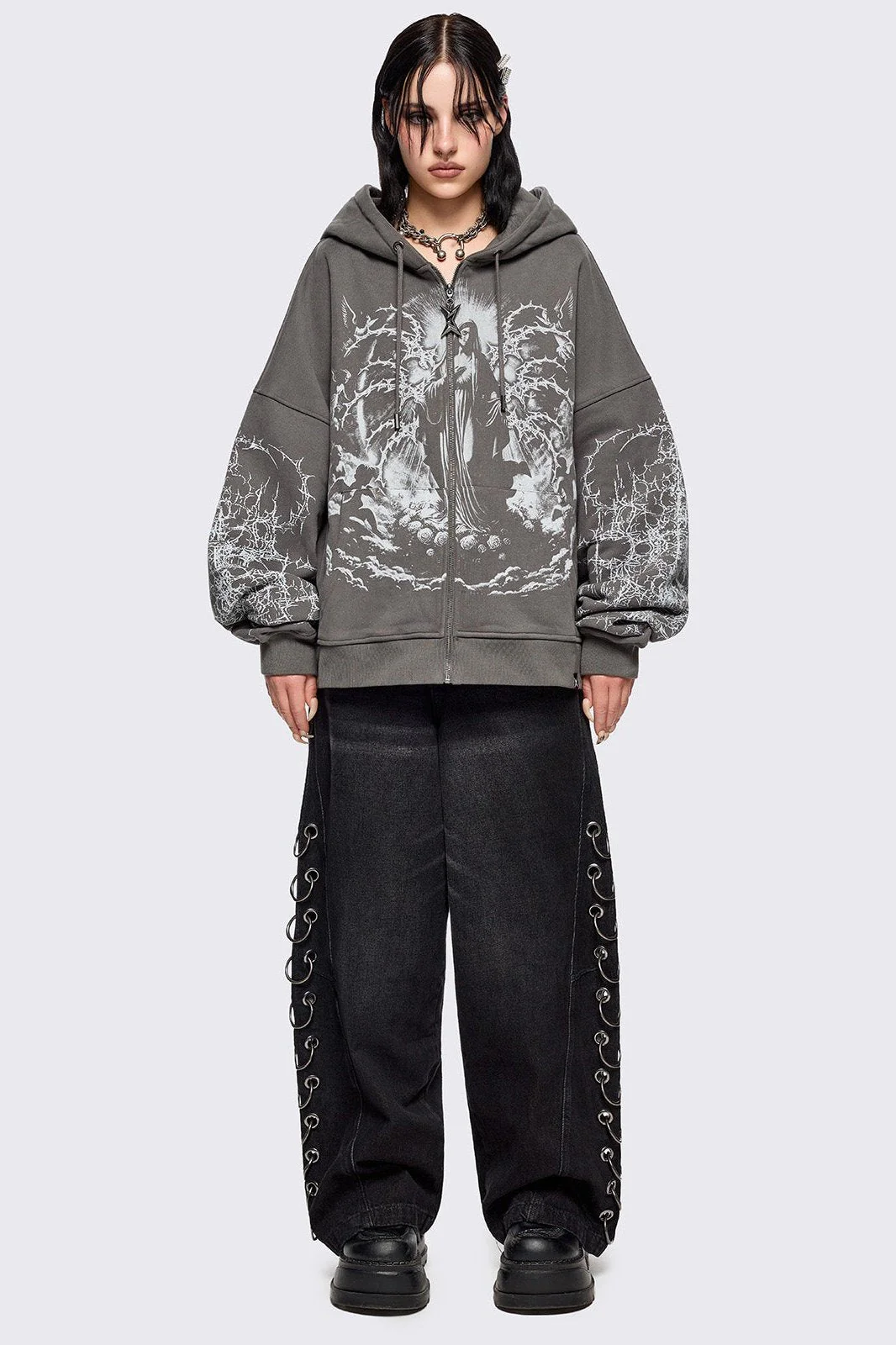 Ascension Grey Zip Up Hoodie - Image 3