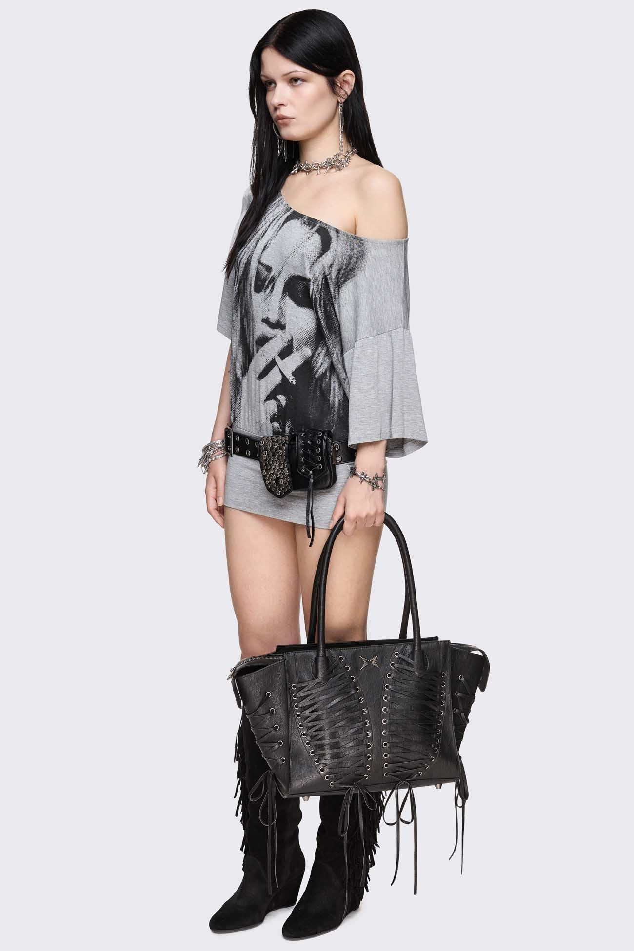 Avery Lace-Up Shoulder Bag - Image 7