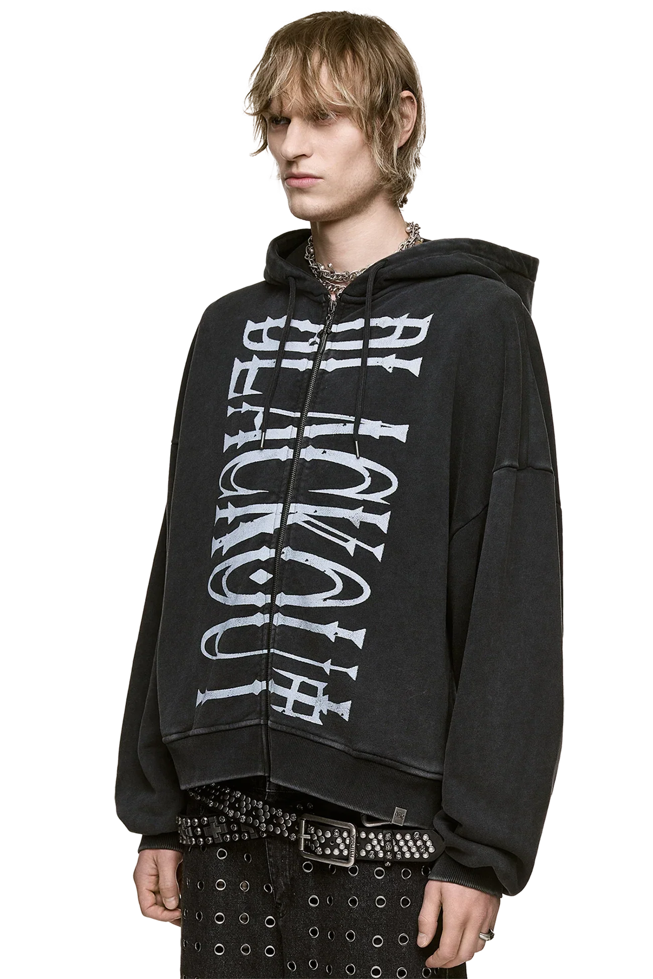 Blackout Washed Zip Up Hoodie - Image 4