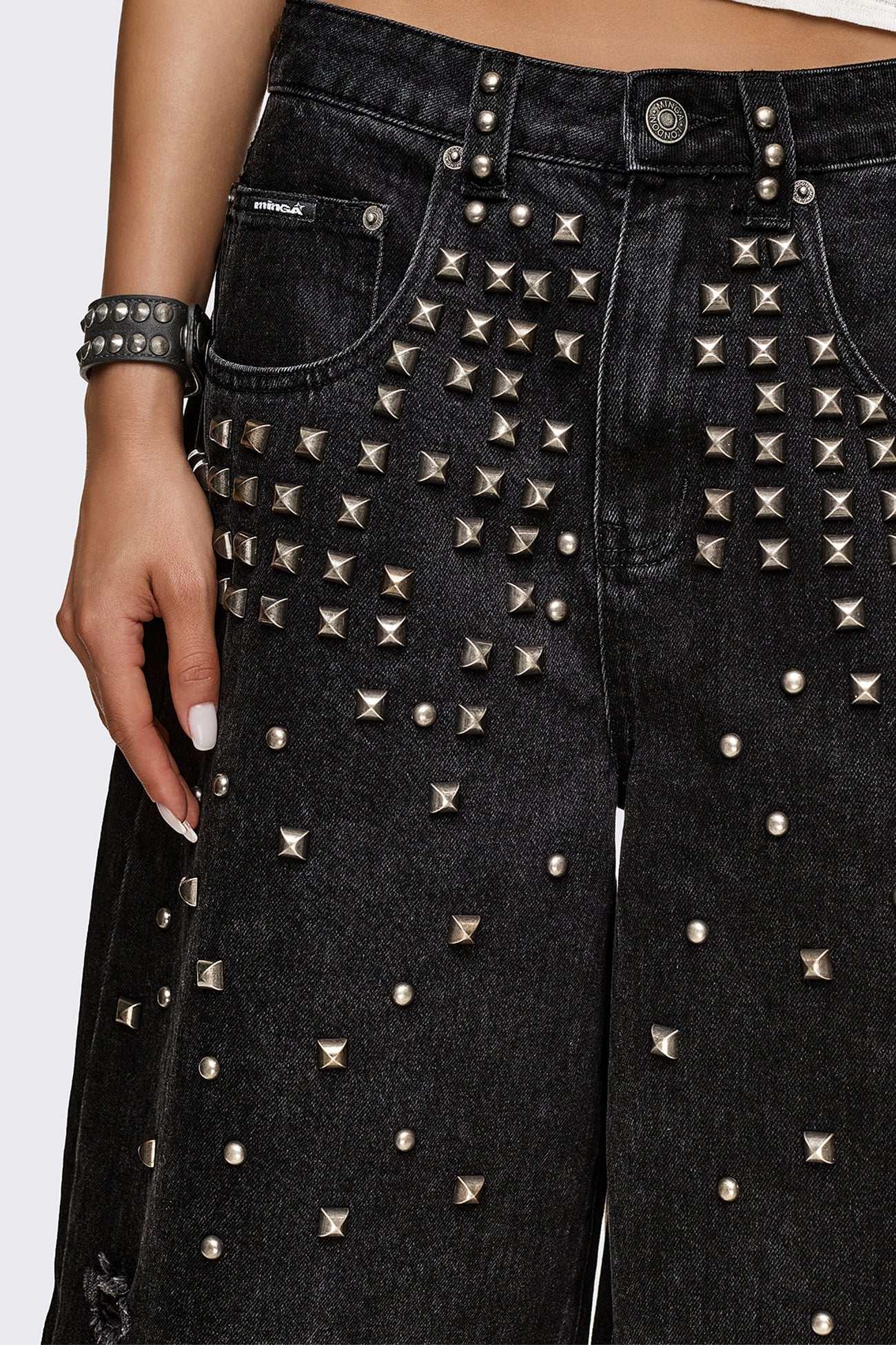 Brat Studded Distressed Jorts - Image 4