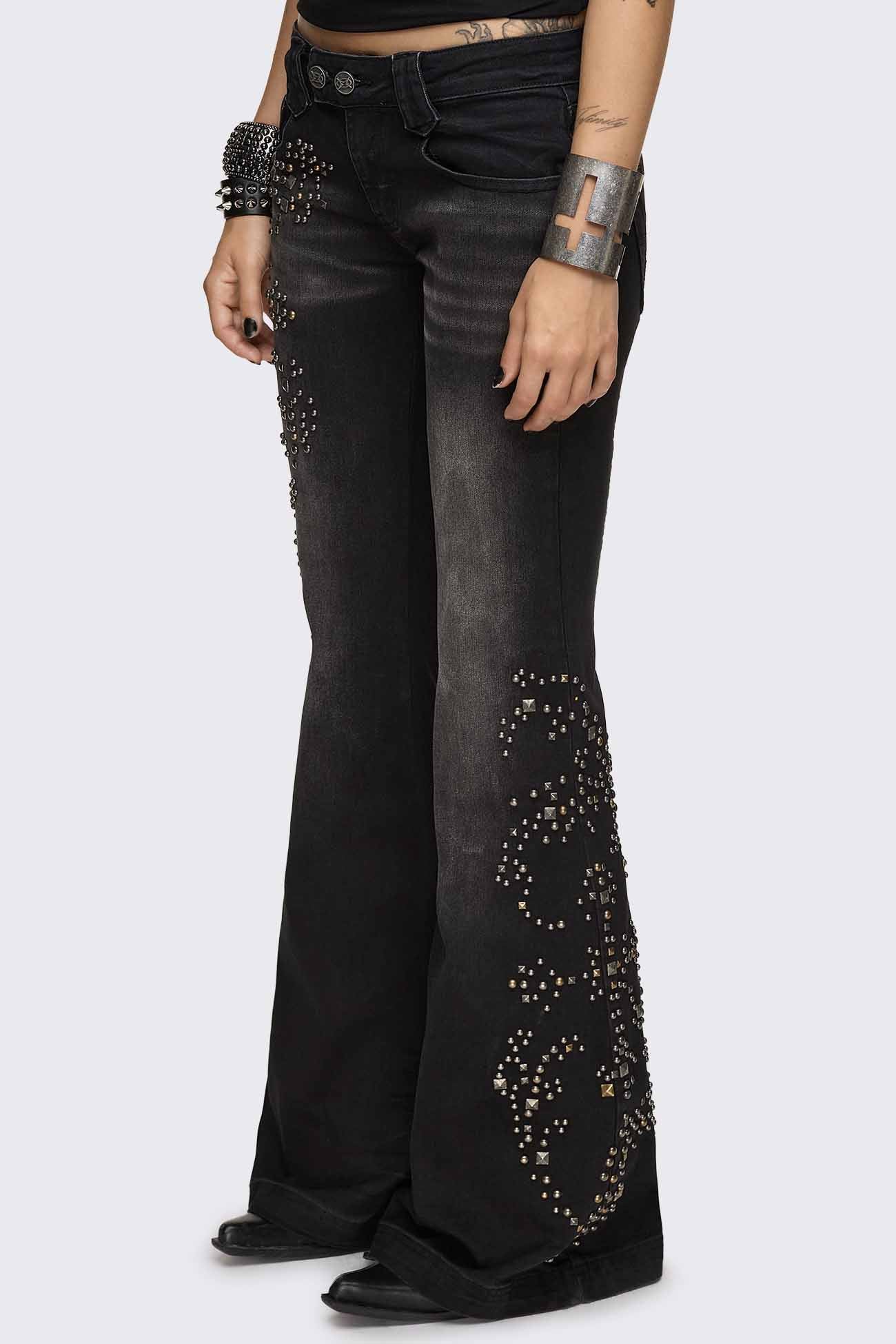 Brielle Studded Flared Jeans - Image 4