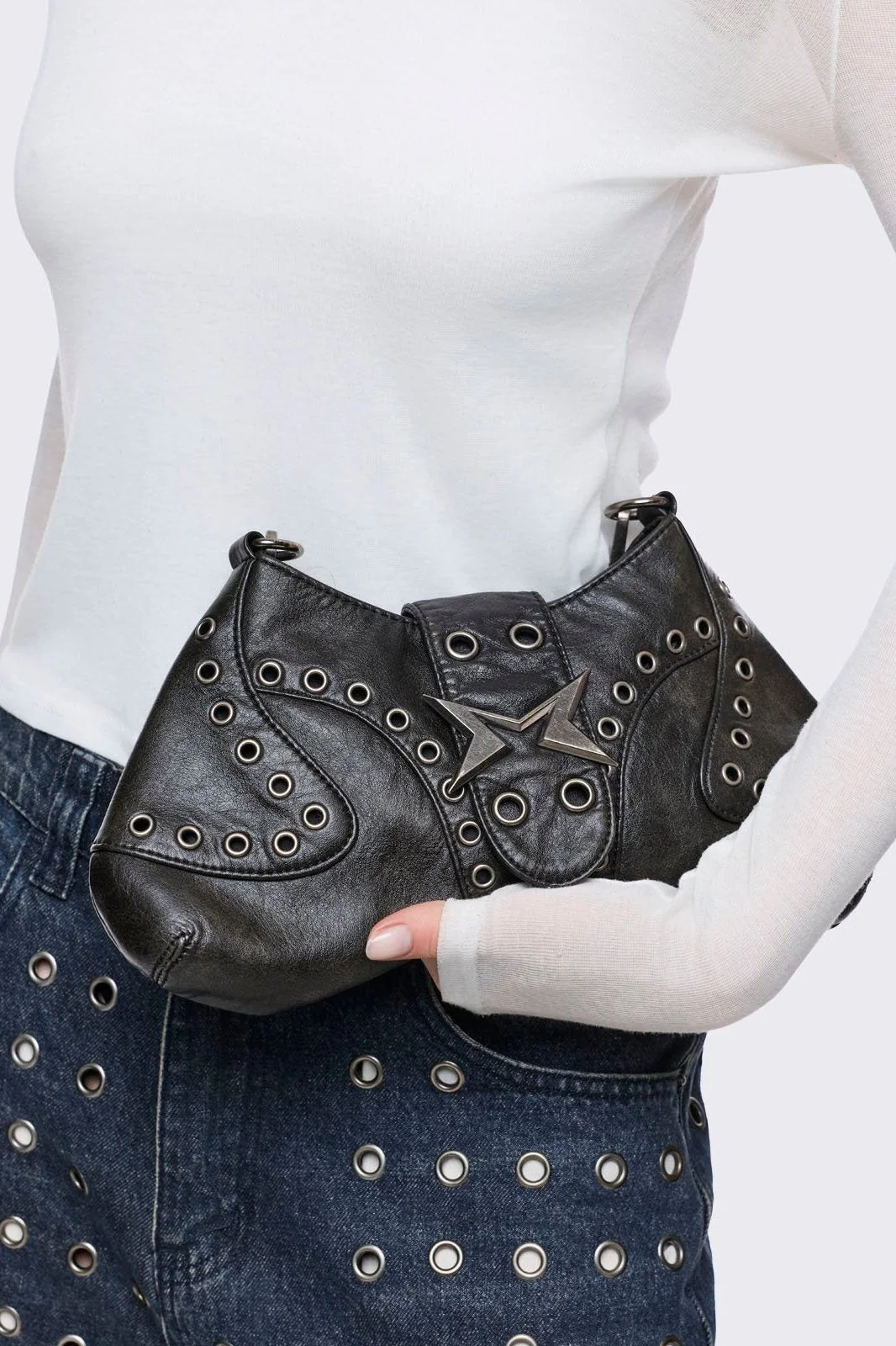 Charli Faux Leather Baguette Bag - Image 7