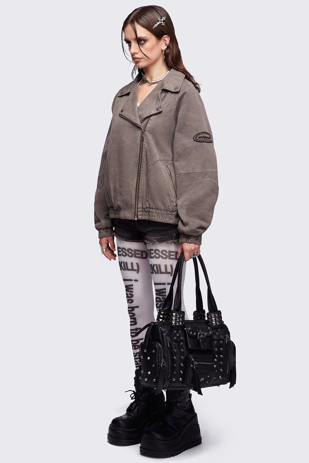 Harley Taupe Bomber Jacket - Image 3