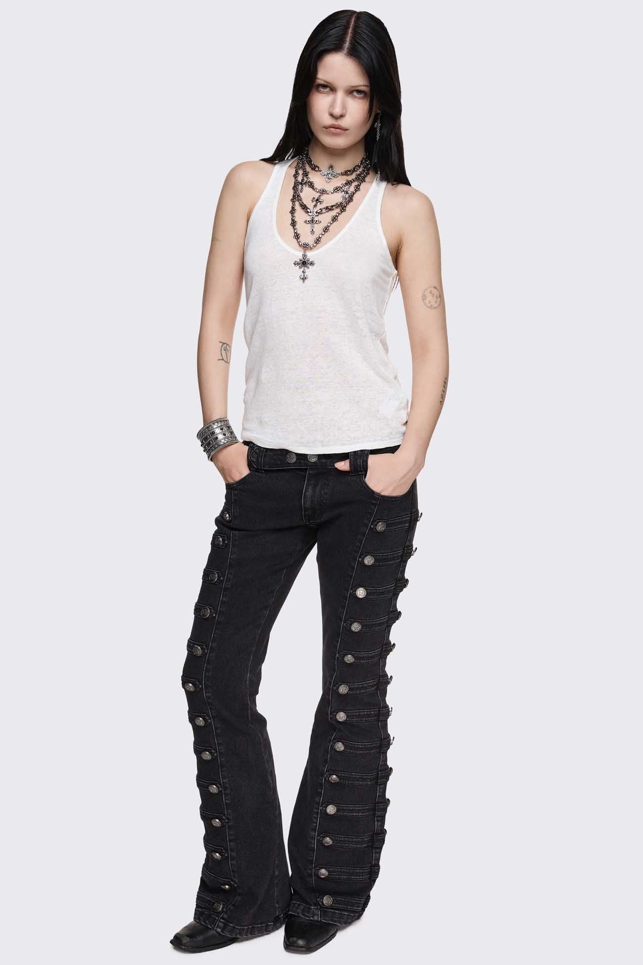 Hilda Military Flared Jeans - Image 7