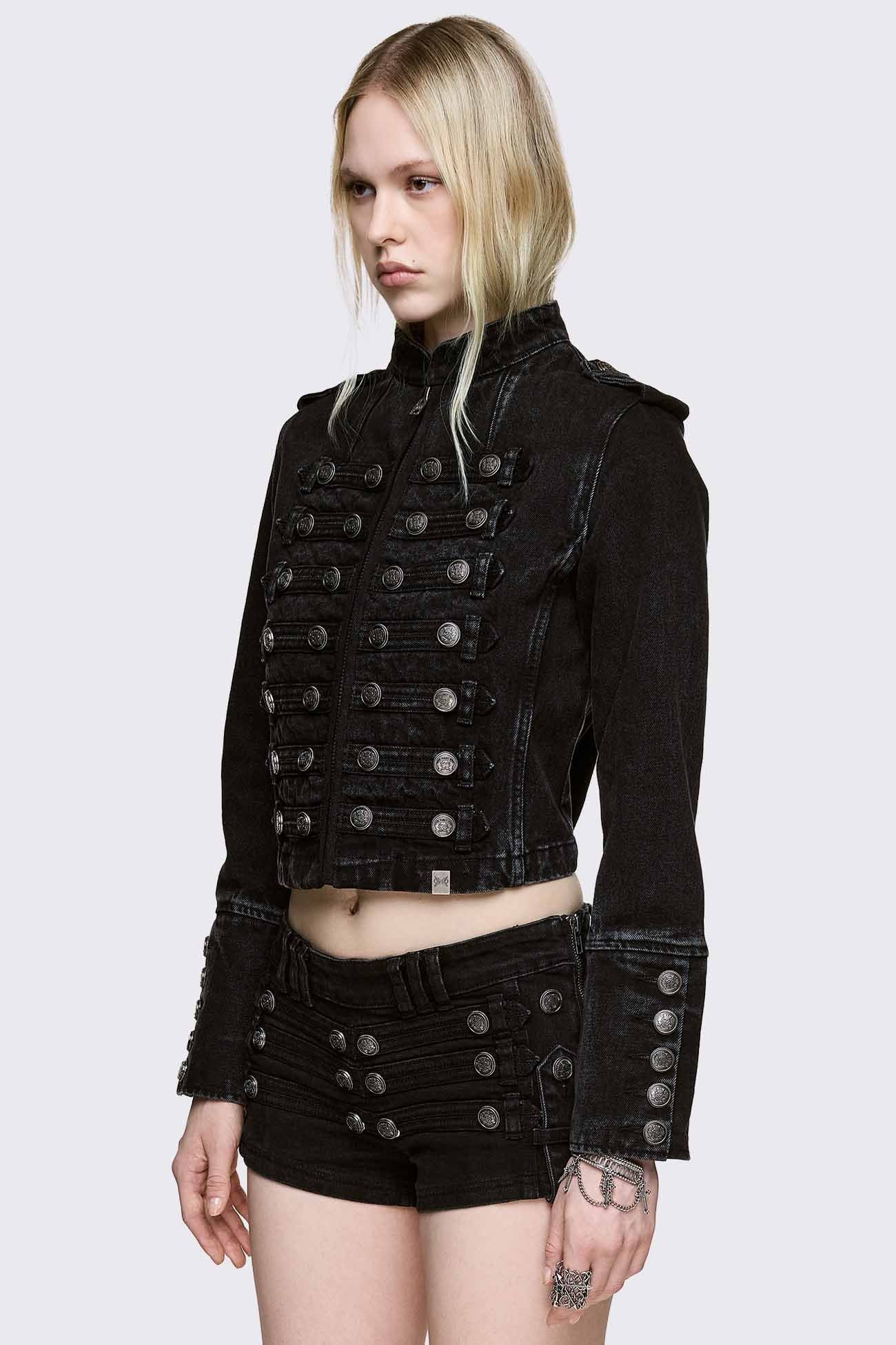 Hilda Military Denim Jacket - Image 4