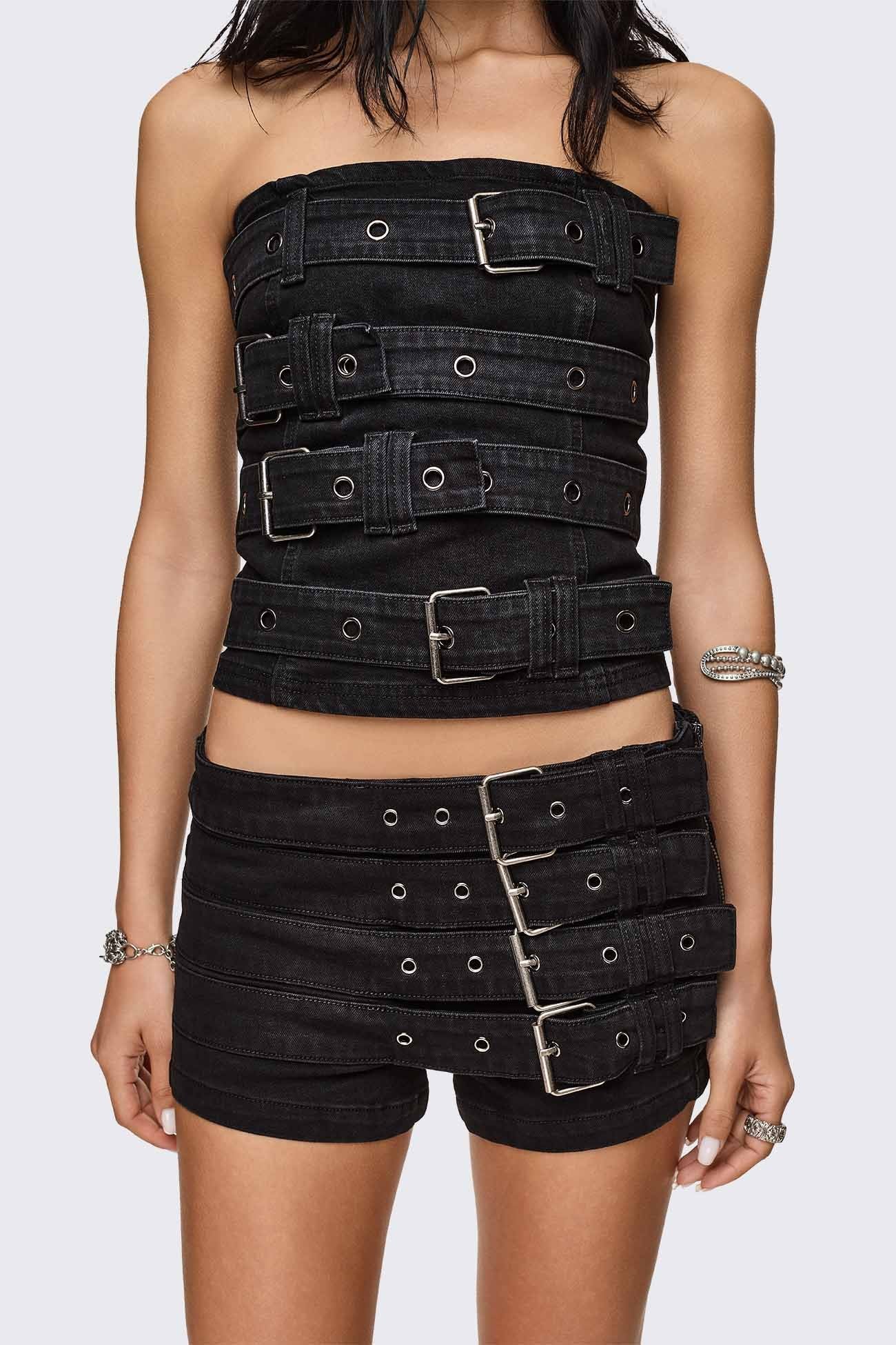 Kendrix Belted Denim Bandeau Top - Image 5