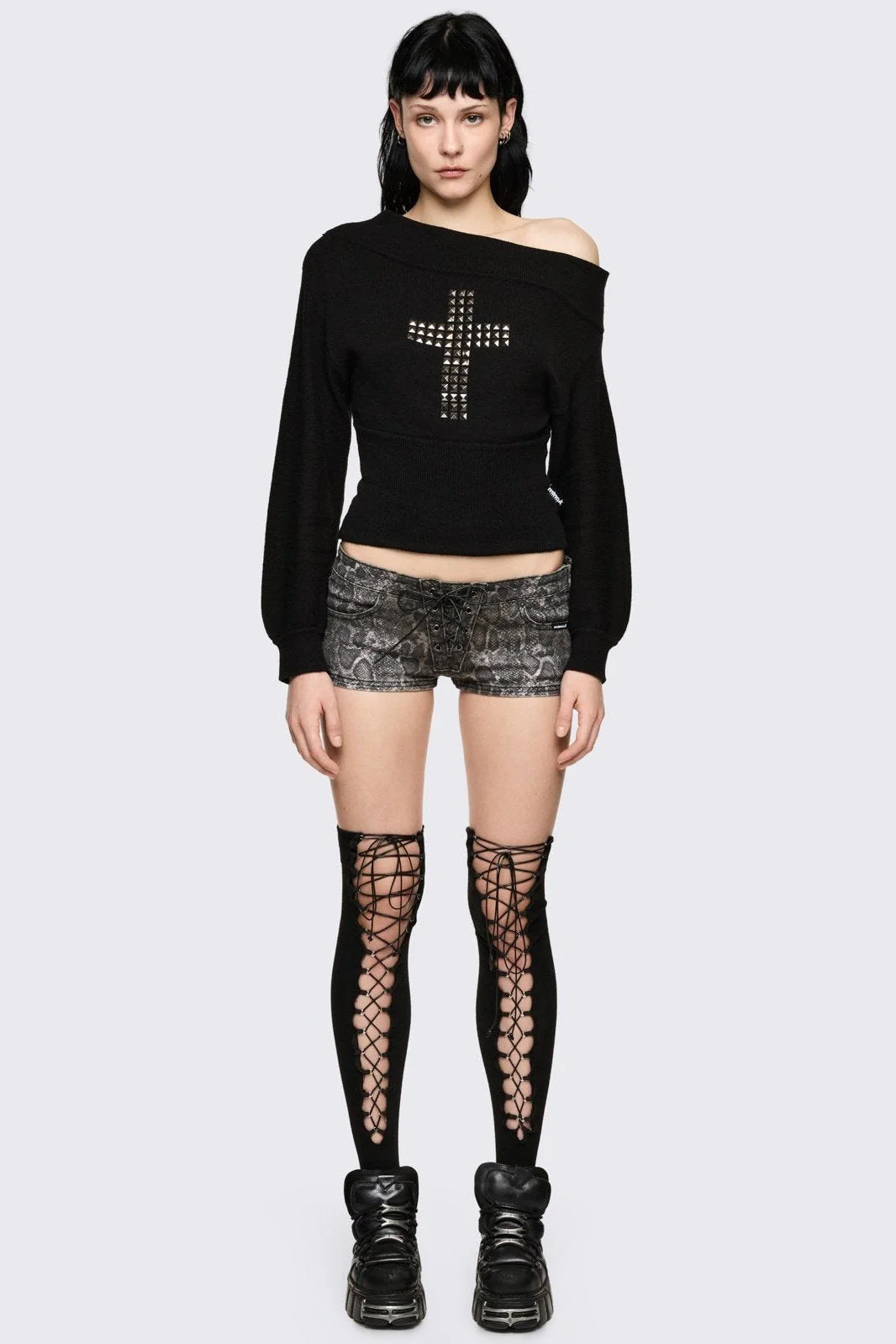 Lace-Up Thigh Highs - Image 2