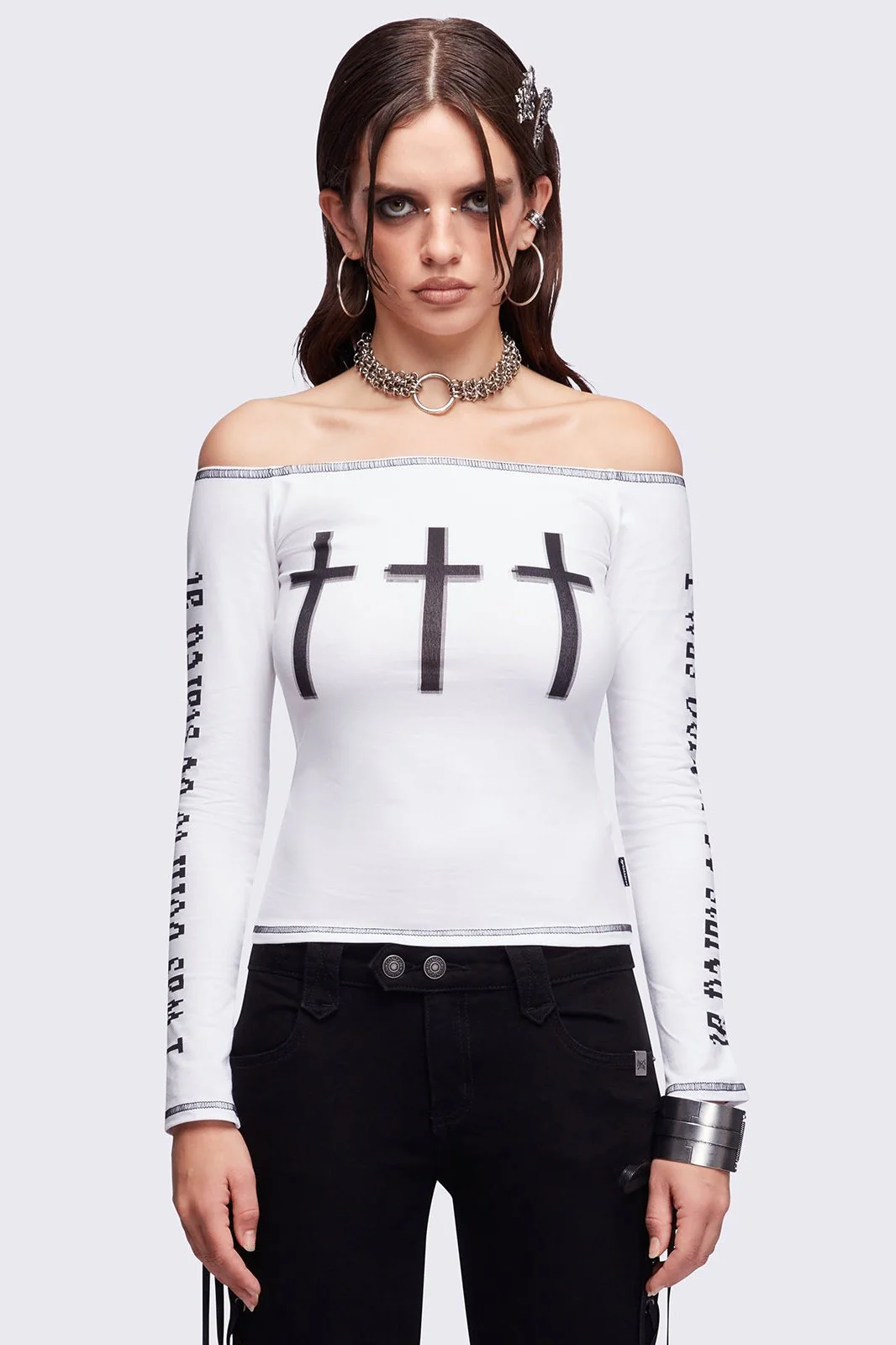 Look at Me White Off-Shoulder Top
