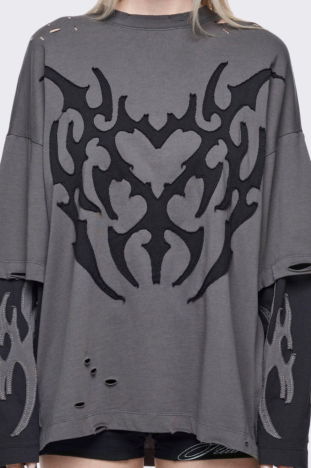 Luvx Grey Layered T-Shirt - Image 3