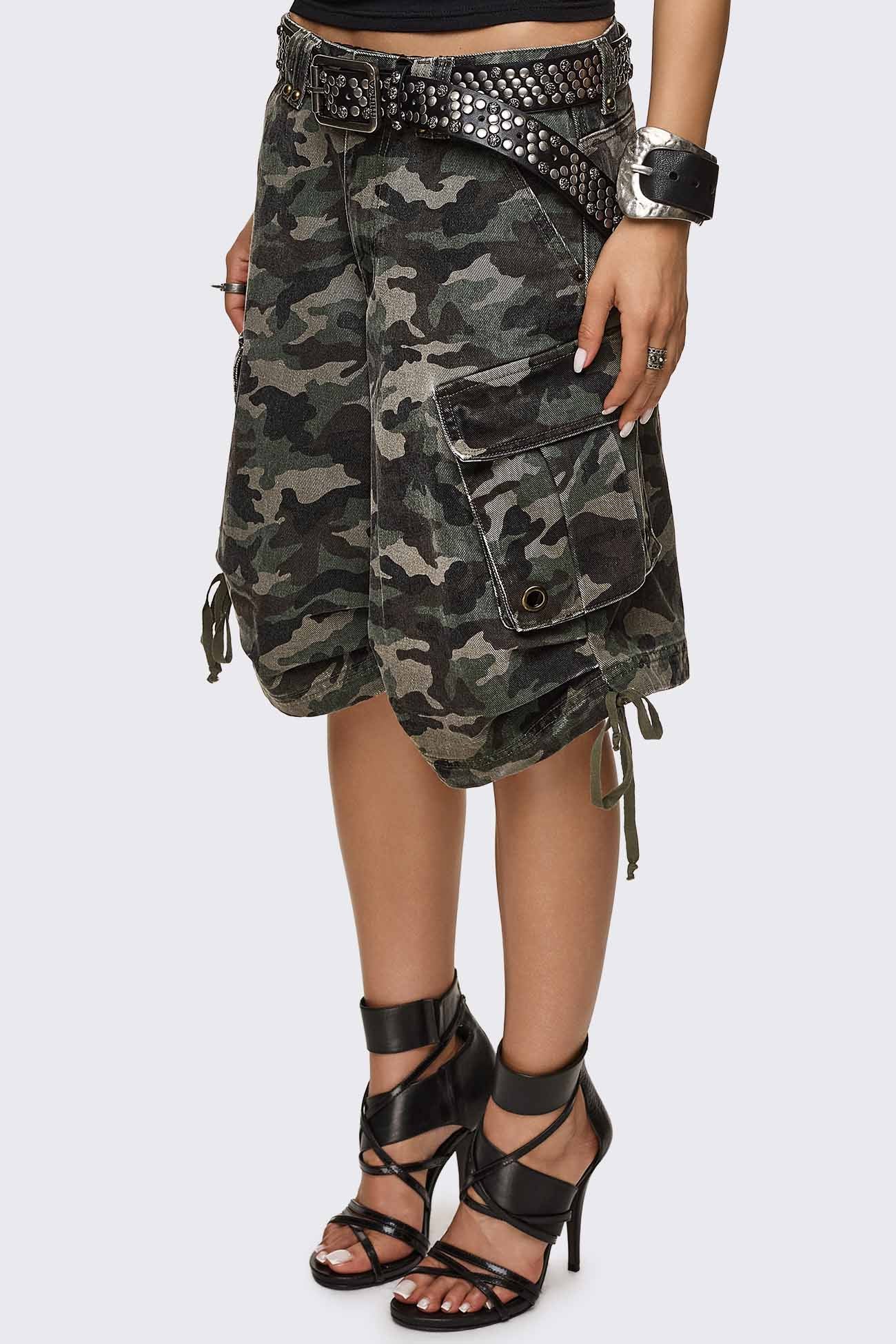 Off Radar Camo Cargo Jorts - Image 5