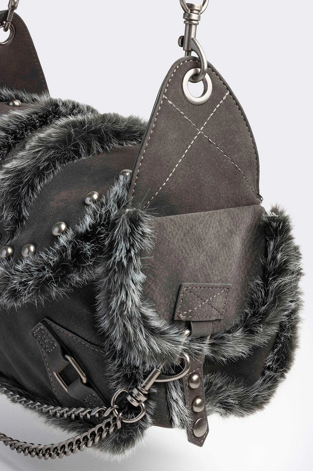 Polly Faux Suede Shoulder Bag - Image 6