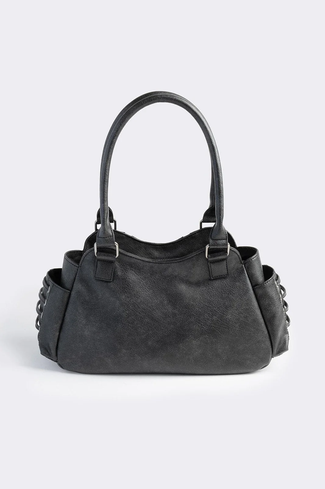 Rivet Faux Leather Shoulder Bag - Image 6
