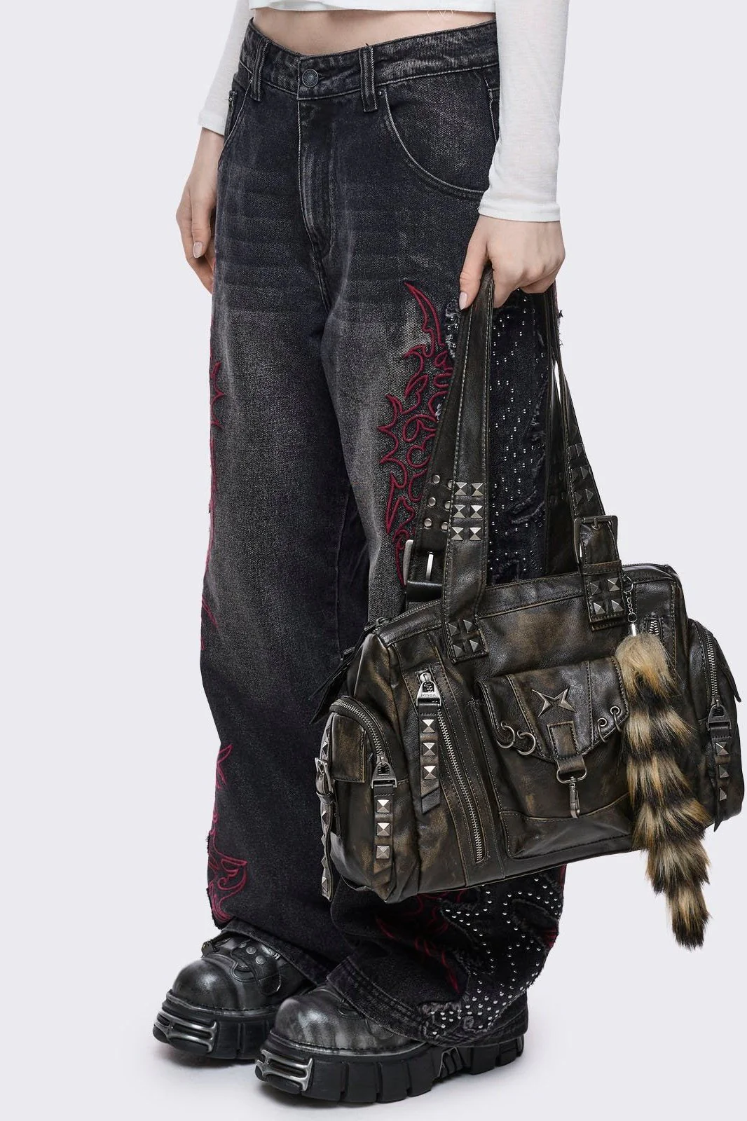 Sharp Faux Leather Shoulder Bag - Image 4