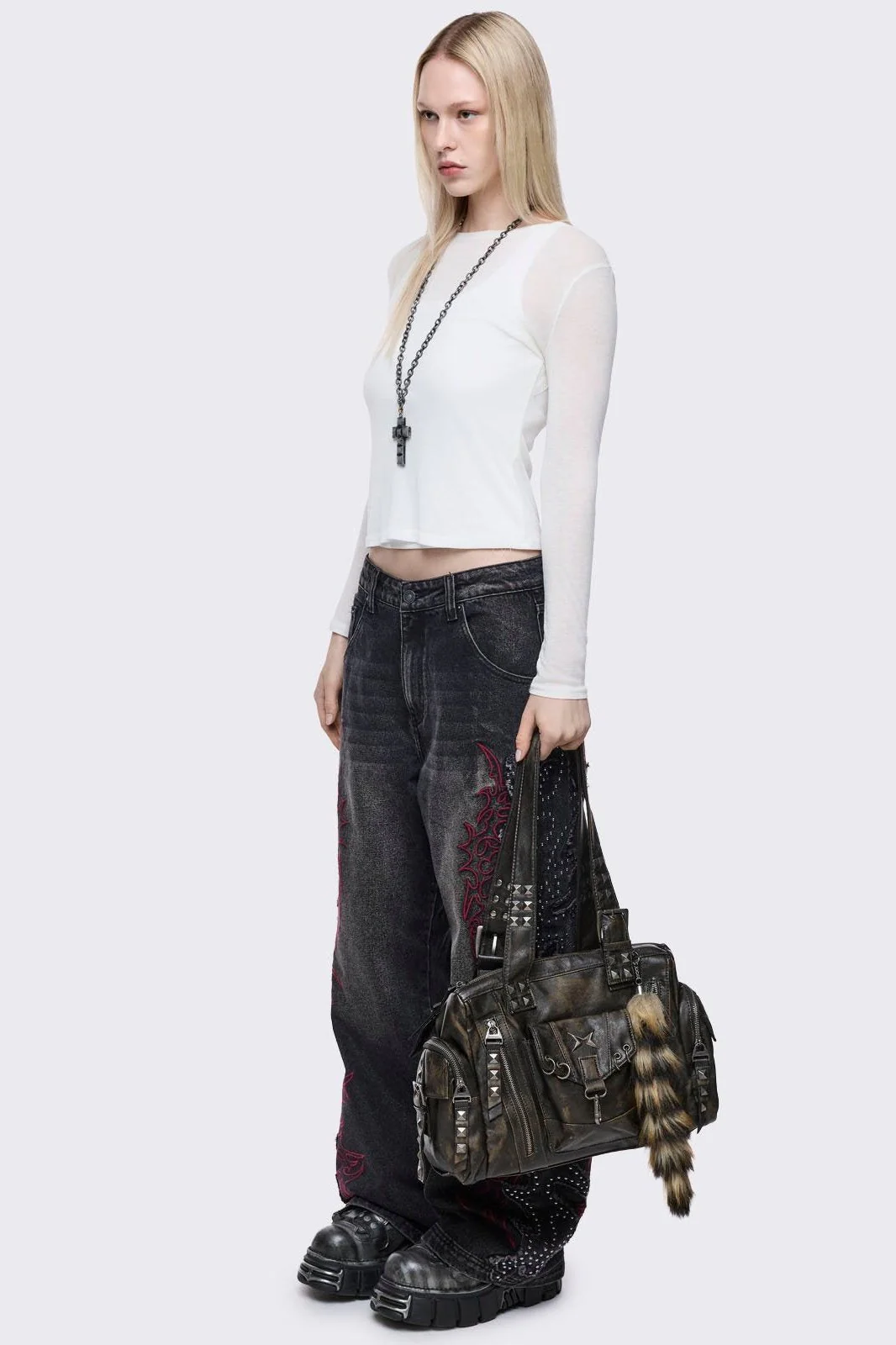Sharp Faux Leather Shoulder Bag - Image 7