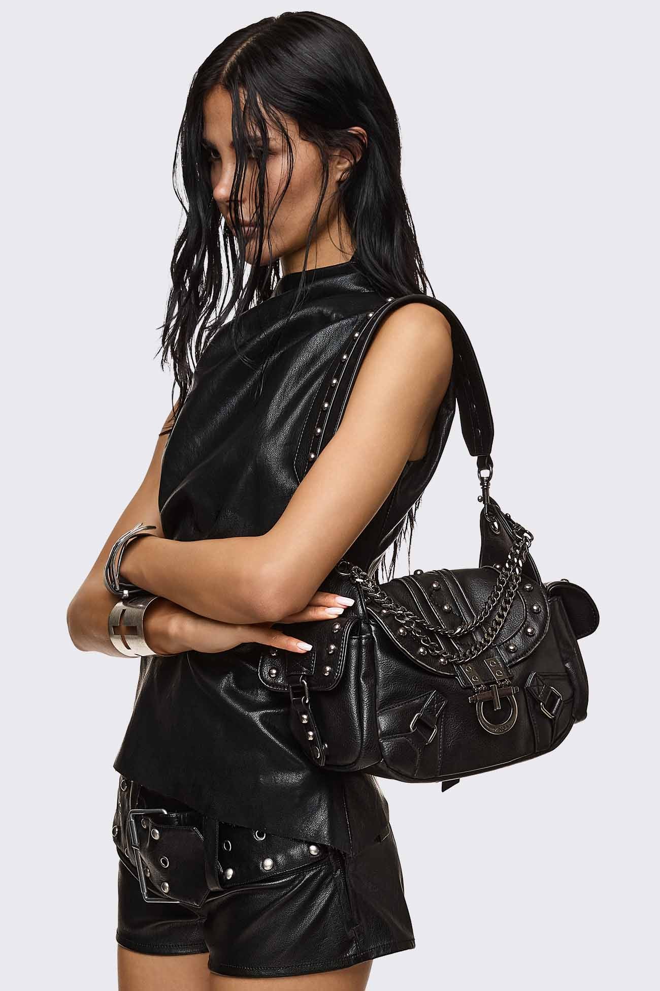 Sloane Studded Faux Leather Shoulder Bag - Image 7