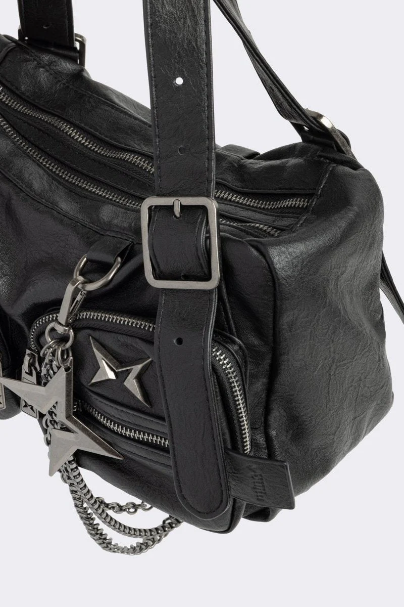 Soot Faux Leather Shoulder Bag - Image 6