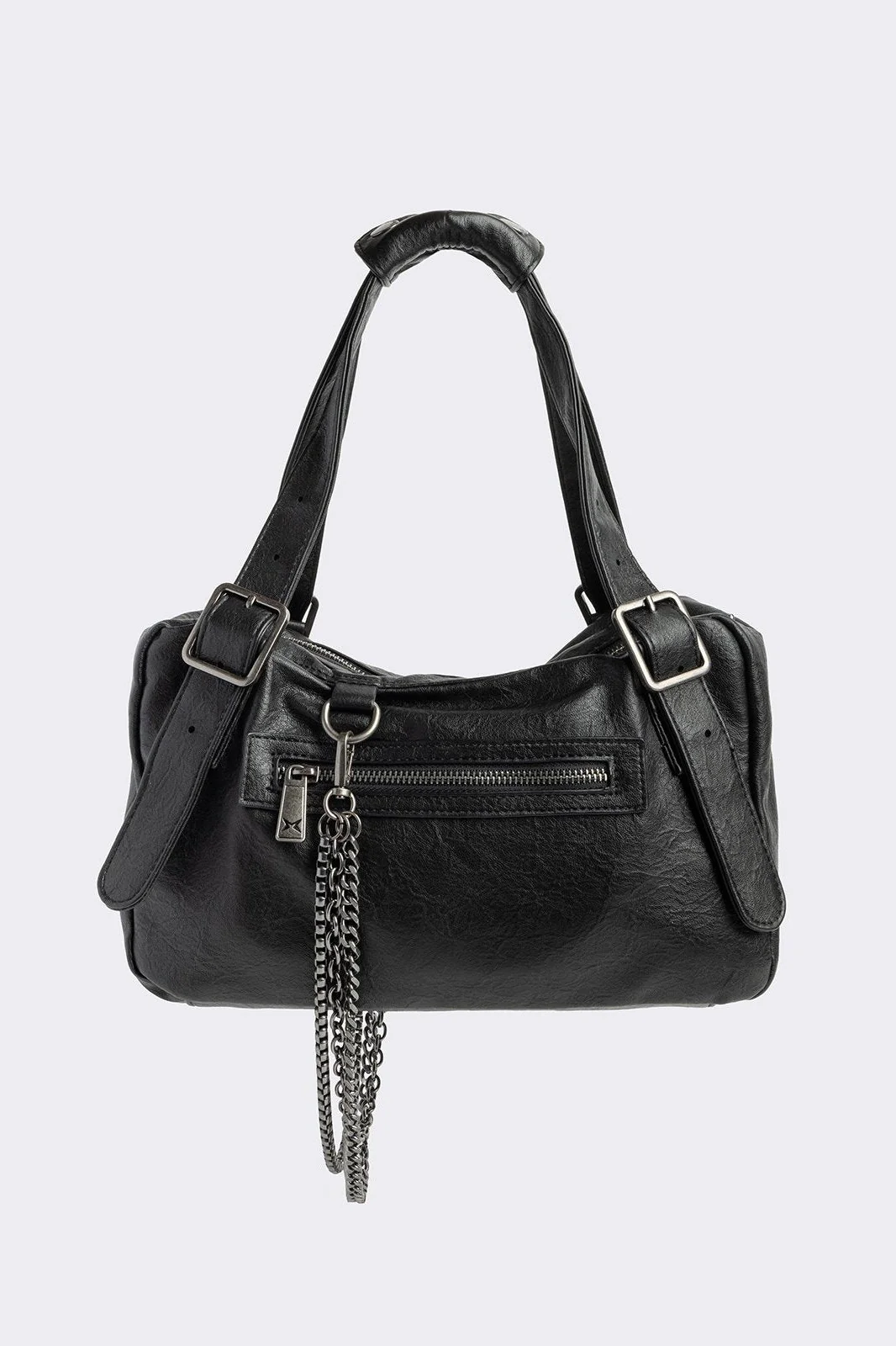 Soot Faux Leather Shoulder Bag - Image 8