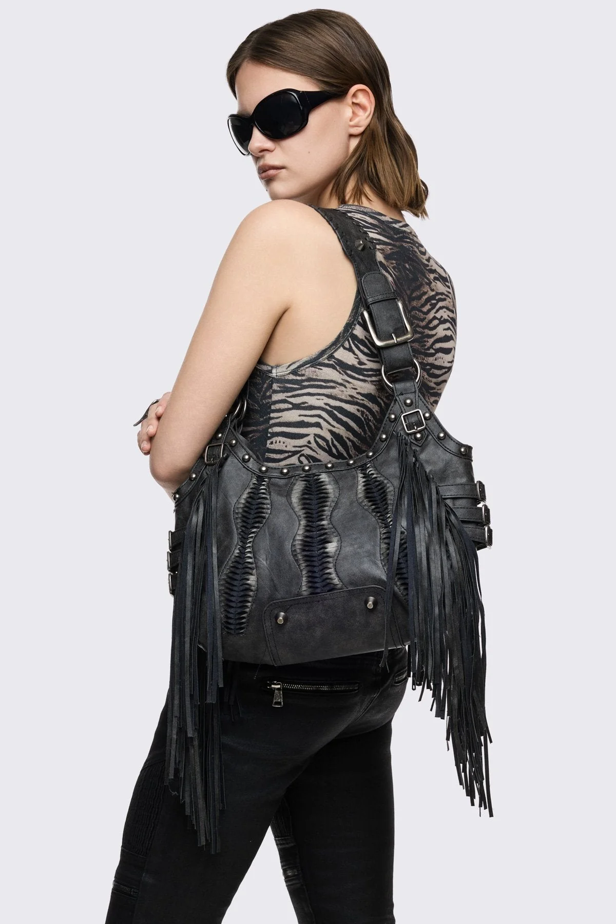 Suki Fringe Faux Shoulder Bag - Image 2