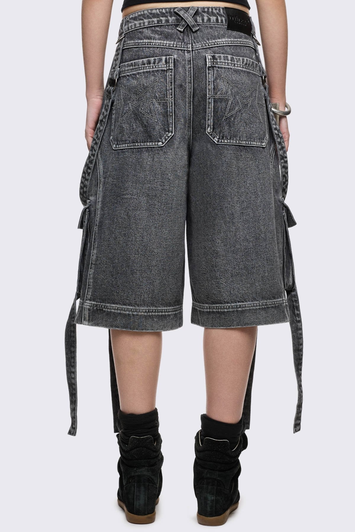 Trek Grey Washed Cargo Jorts - Image 7