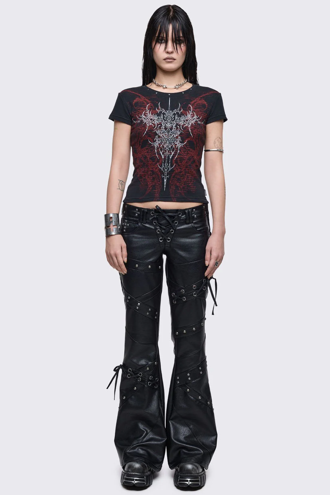 Vice Faux Leather Flared Pants - Image 3