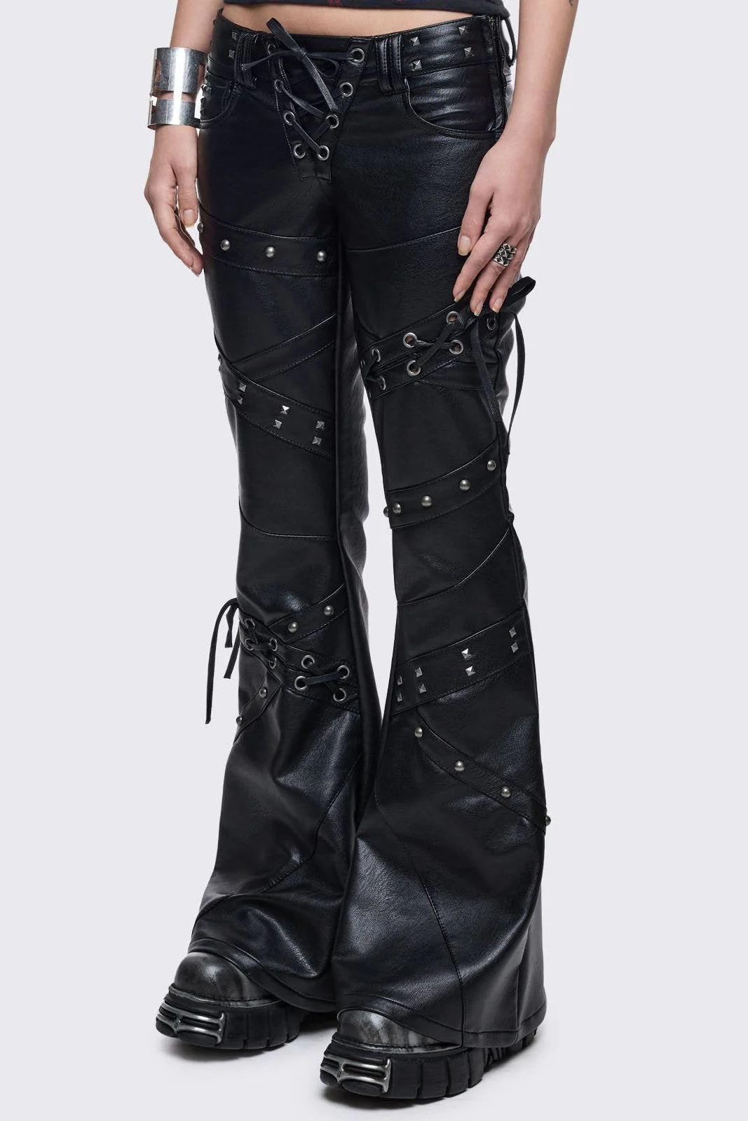 Vice Faux Leather Flared Pants - Image 4
