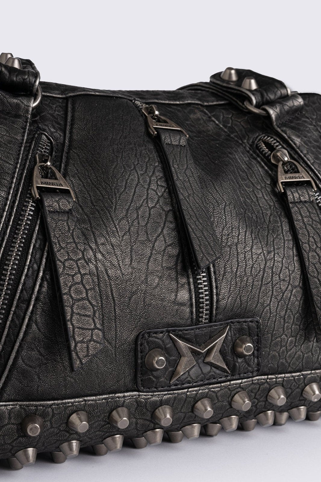 Xena Studded Faux Leather Shoulder Bag - Image 4